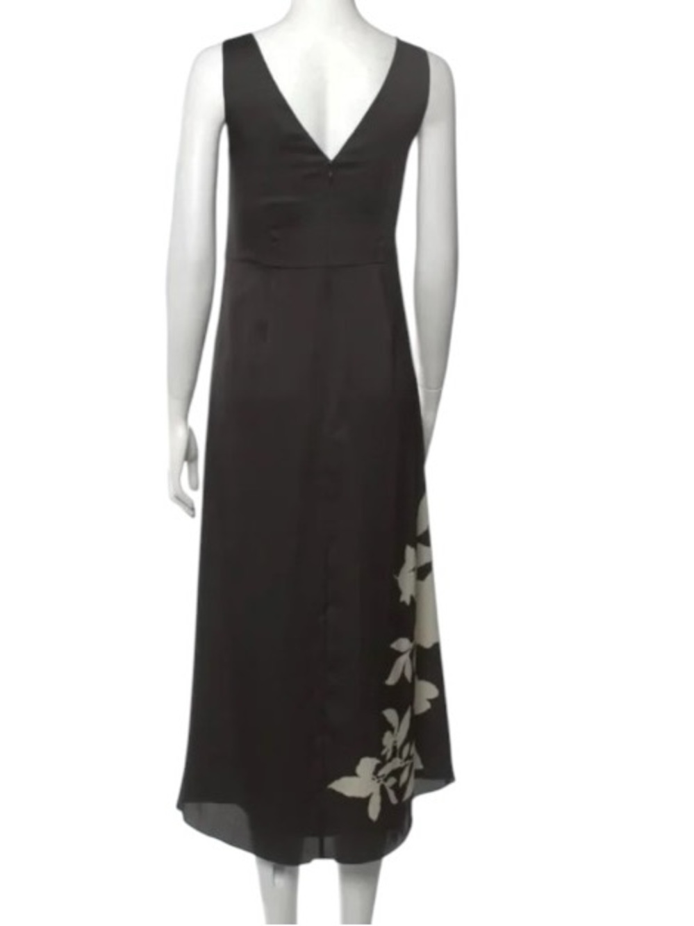 Vince Black Floral Slip Dress Sz 4 - Picture 5 of 10